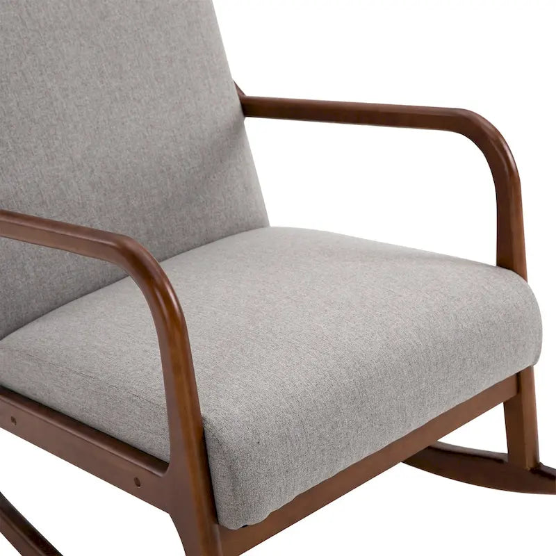 Sedia a dondolo moderna grigia alta 25.3 con base in legno massello