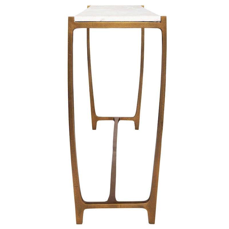 Marble Top Console Table - 47.25 - White and Gold