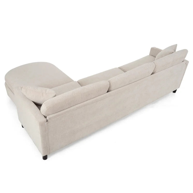 107.87 Removable Cushion 4-Seat Sectional Sofa with Movable Ottoman