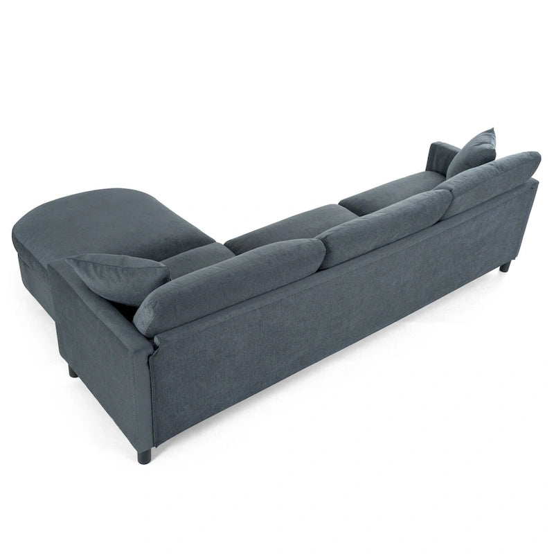 107.87 Removable Cushion 4-Seat Sectional Sofa with Movable Ottoman