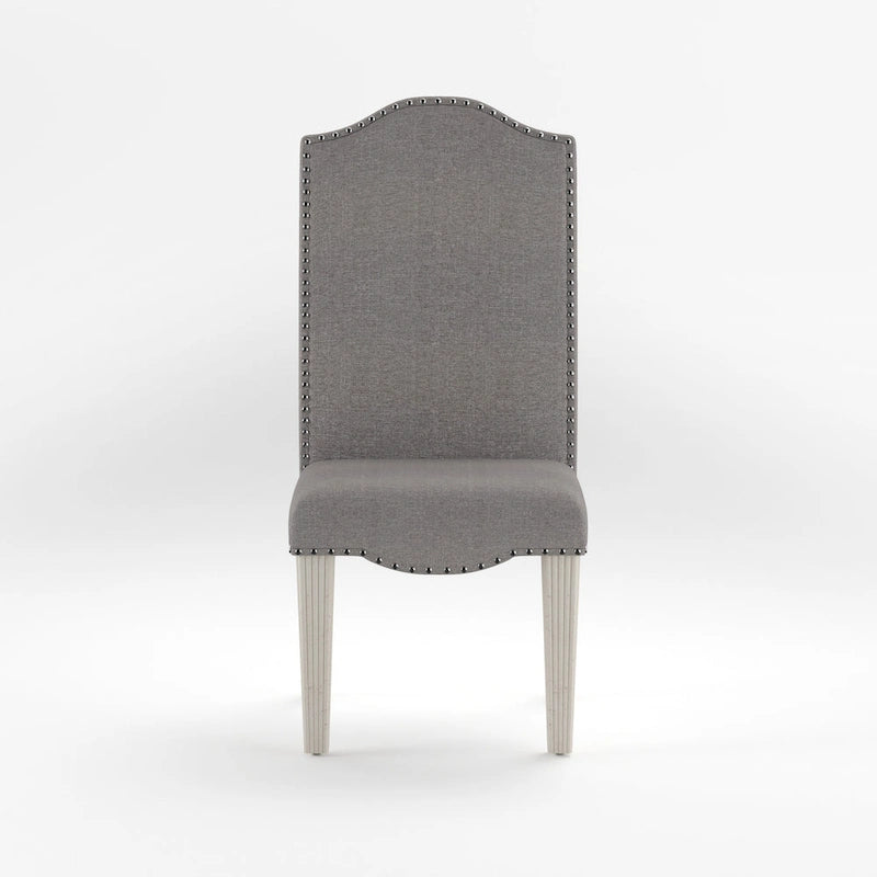 Antique Grey Fabric Dining Chairs (Set of 2)