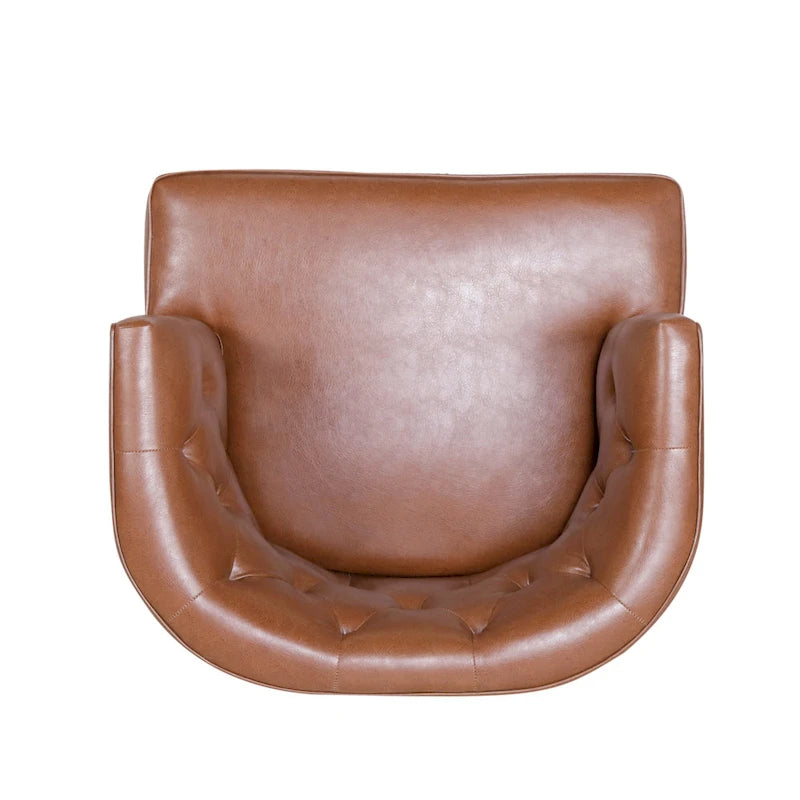 Fabric or Faux Leather Tufted Accent Chair
