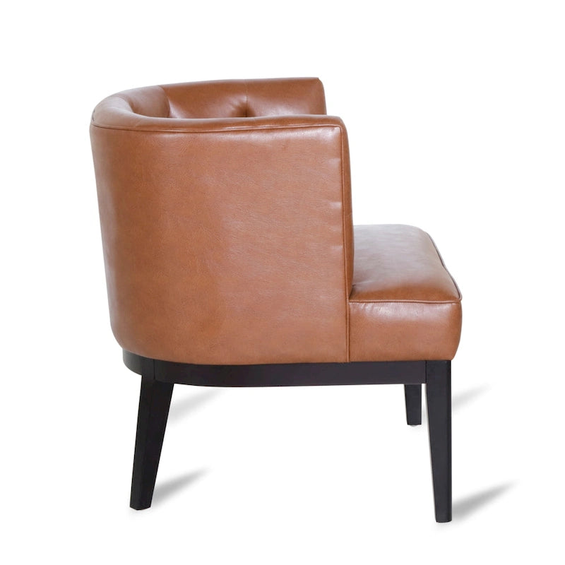 Fabric or Faux Leather Tufted Accent Chair