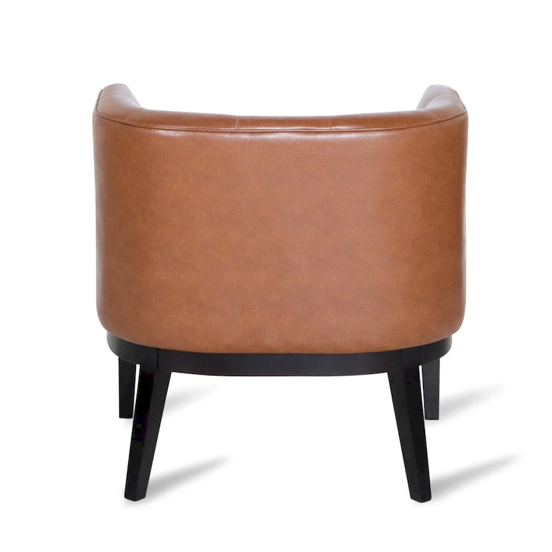 Fabric or Faux Leather Tufted Accent Chair