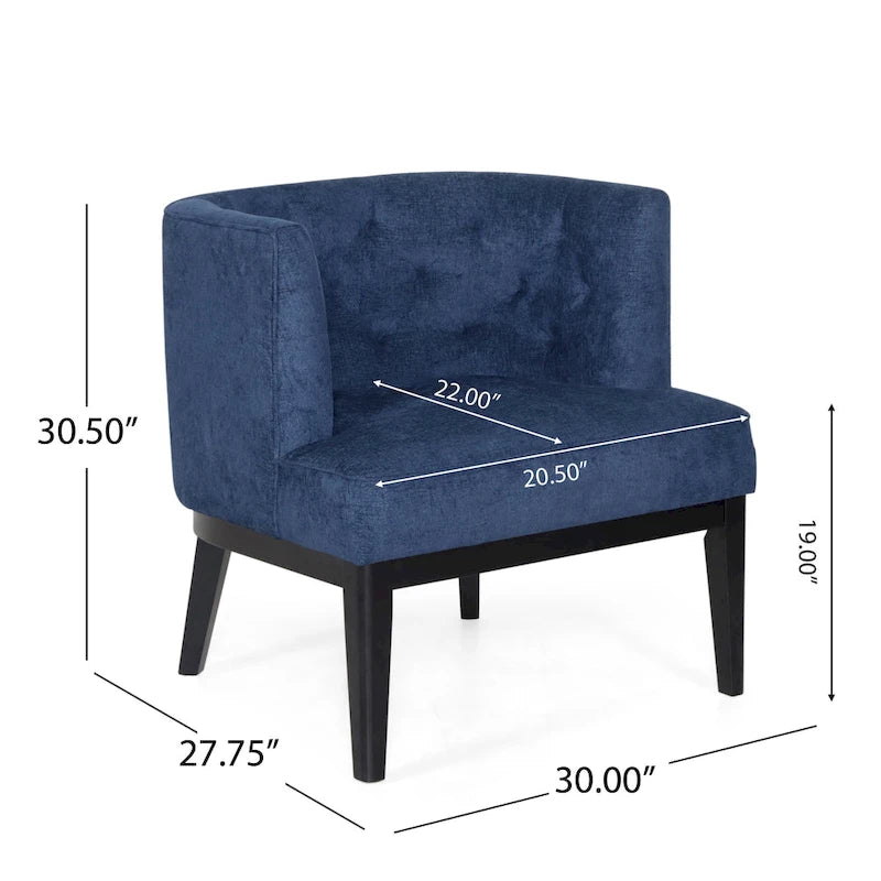 Fabric or Faux Leather Tufted Accent Chair