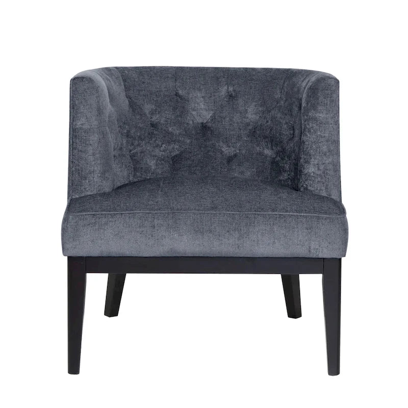 Fabric or Faux Leather Tufted Accent Chair