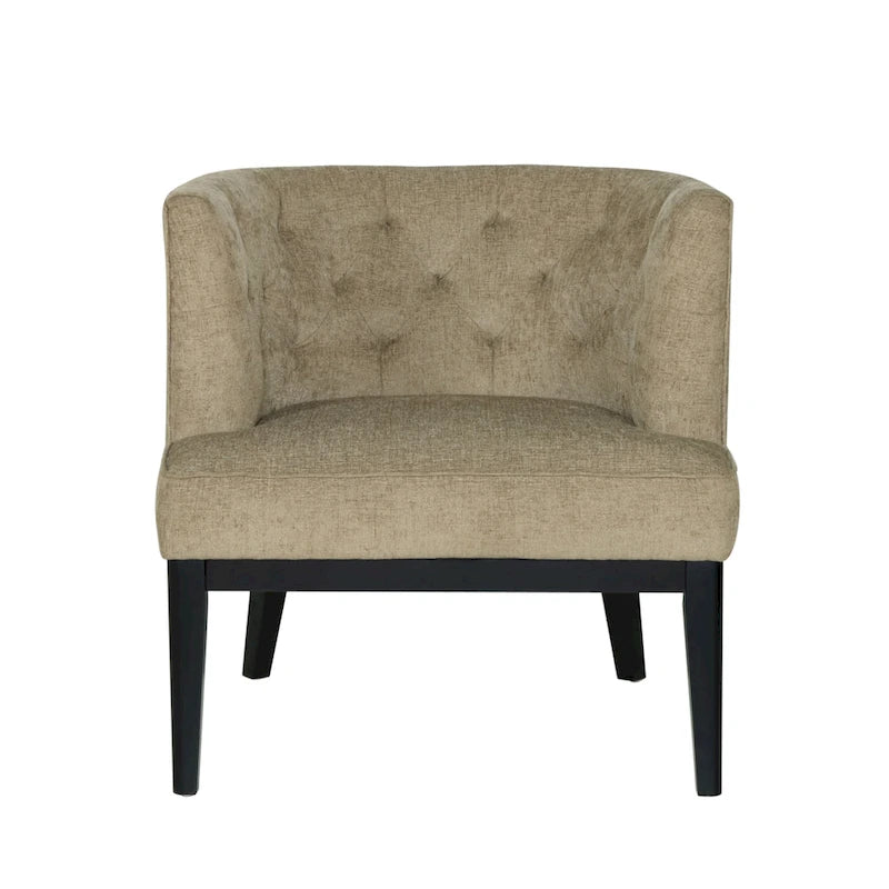 Fabric or Faux Leather Tufted Accent Chair