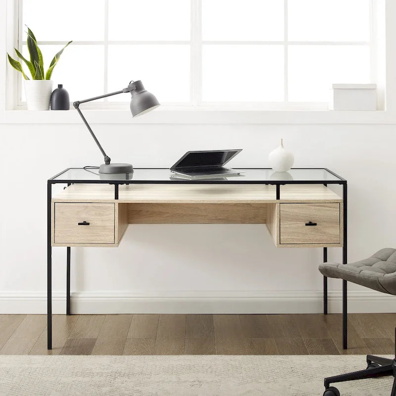 Middlebrook 56-inch Glass Top Writing Desk