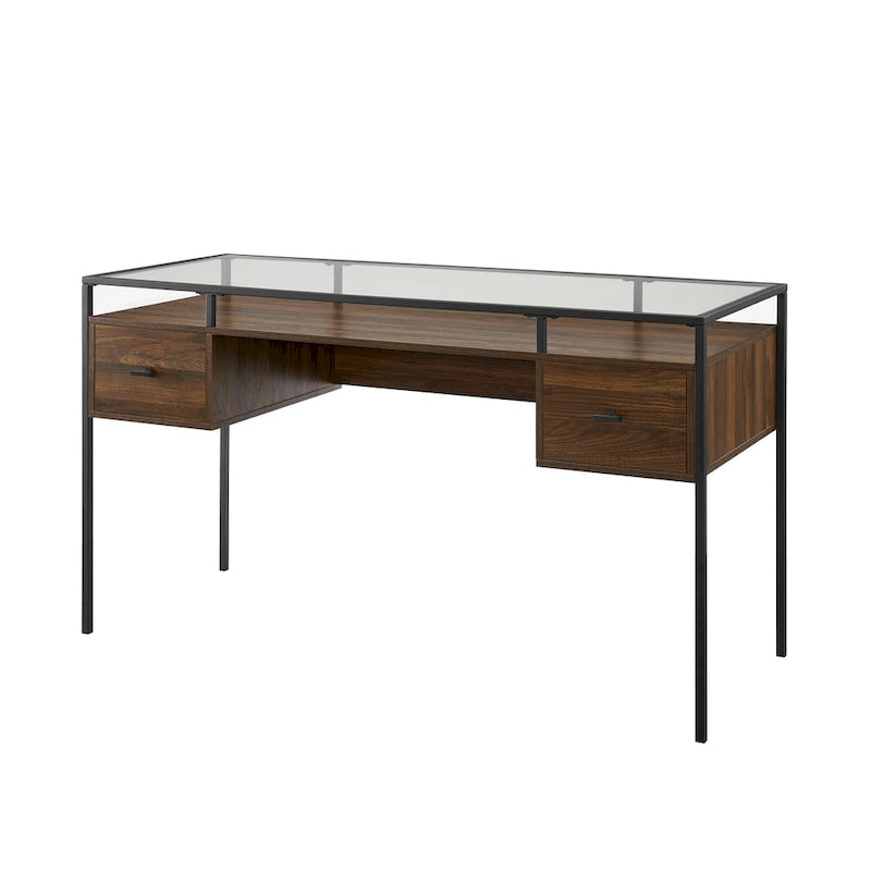 56-inch Glass Top Writing Desk
