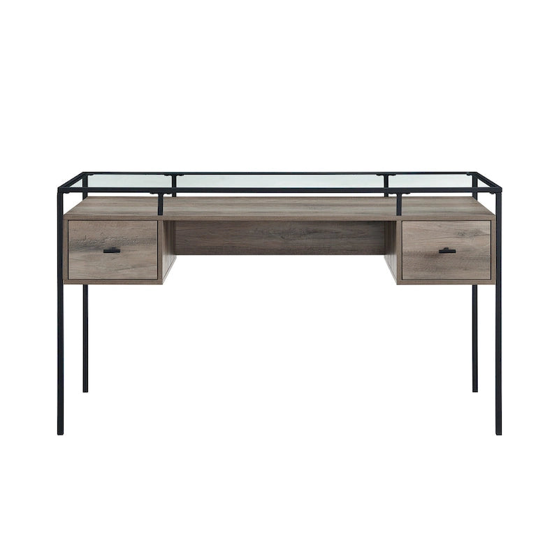 56-inch Glass Top Writing Desk