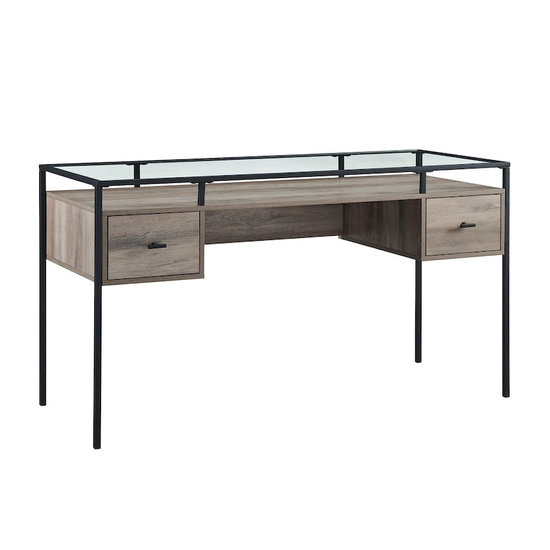 56-inch Glass Top Writing Desk