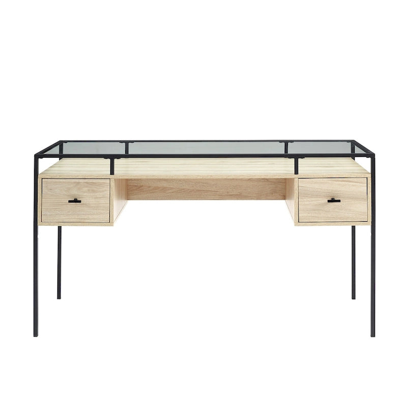 56-inch Glass Top Writing Desk