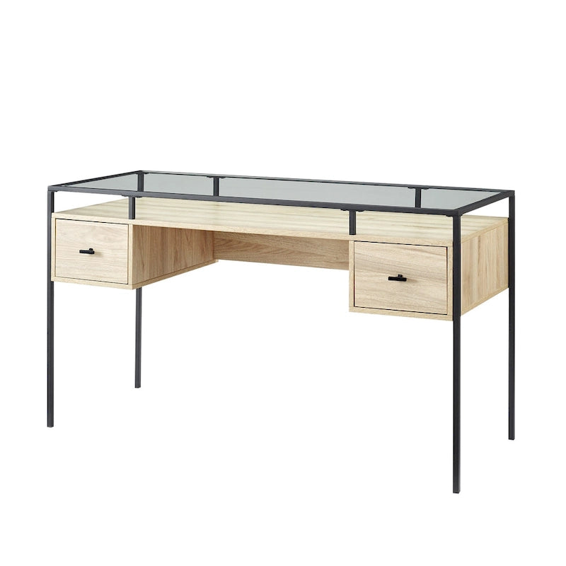 56-inch Glass Top Writing Desk