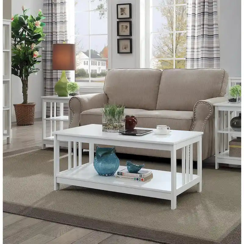 Convenience Concepts Mission Coffee Table with Shelf