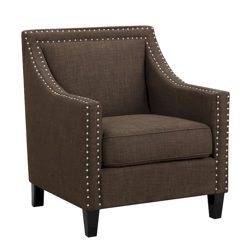 Sillón decorativo con ribete de tachuelas cromadas