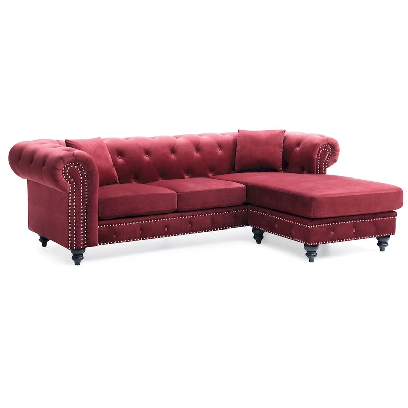 Samtsofa mit Récamiere