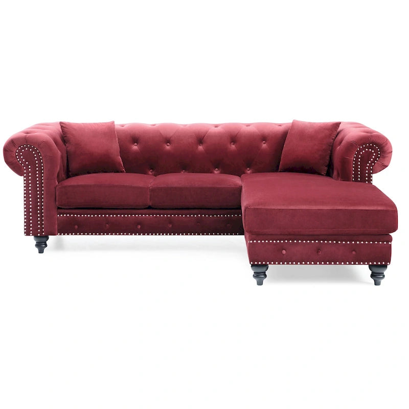 Samtsofa mit Récamiere