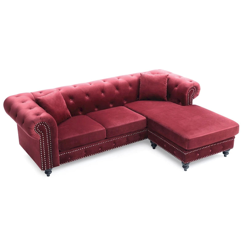 Samtsofa mit Récamiere