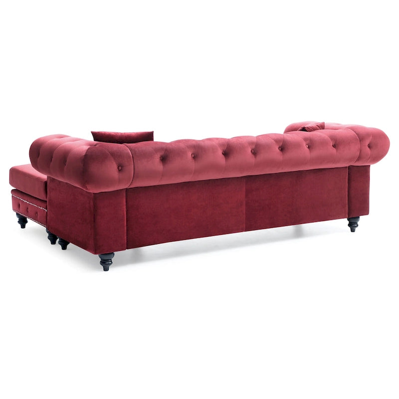 Samtsofa mit Récamiere