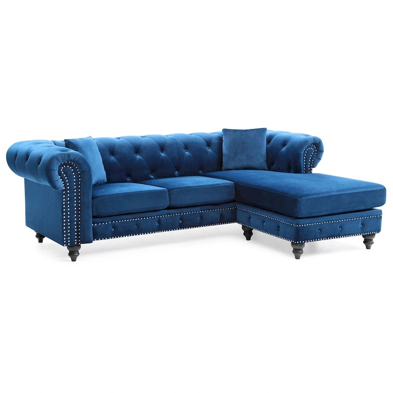 Samtsofa mit Récamiere