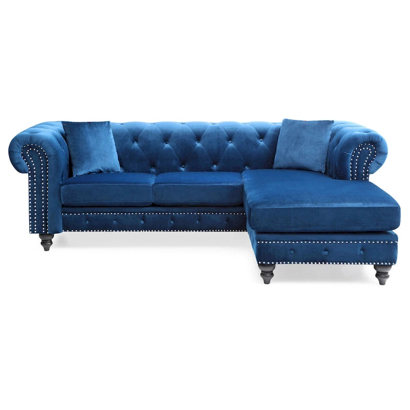 Samtsofa mit Récamiere