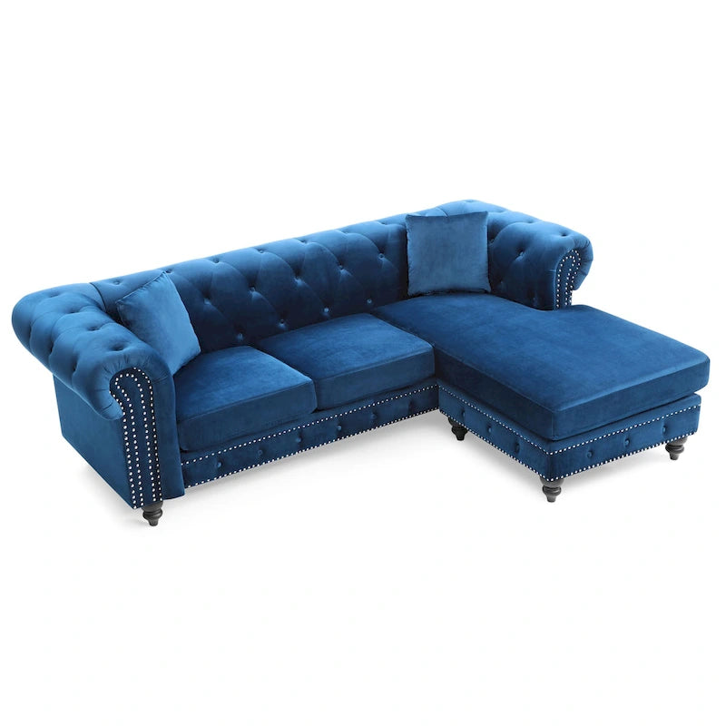 Samtsofa mit Récamiere