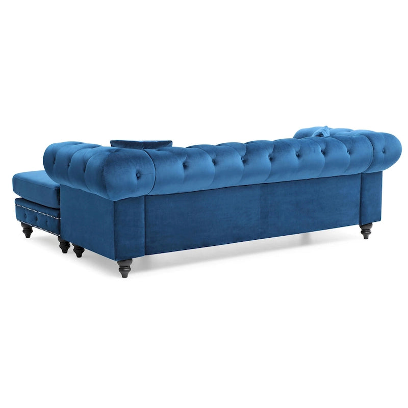Samtsofa mit Récamiere