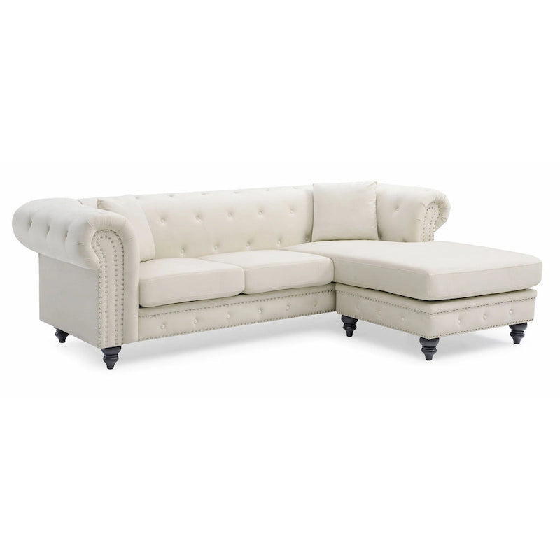 Samtsofa mit Récamiere