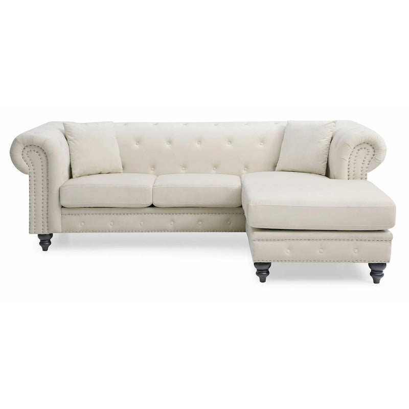 Samtsofa mit Récamiere