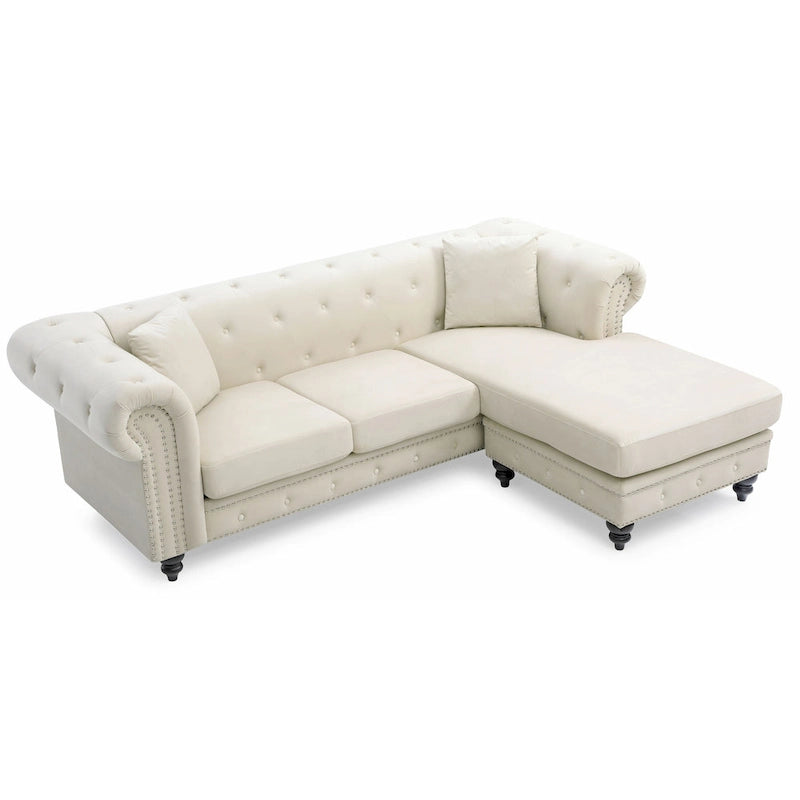 Samtsofa mit Récamiere