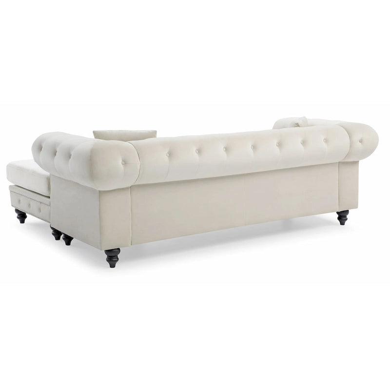 Samtsofa mit Récamiere