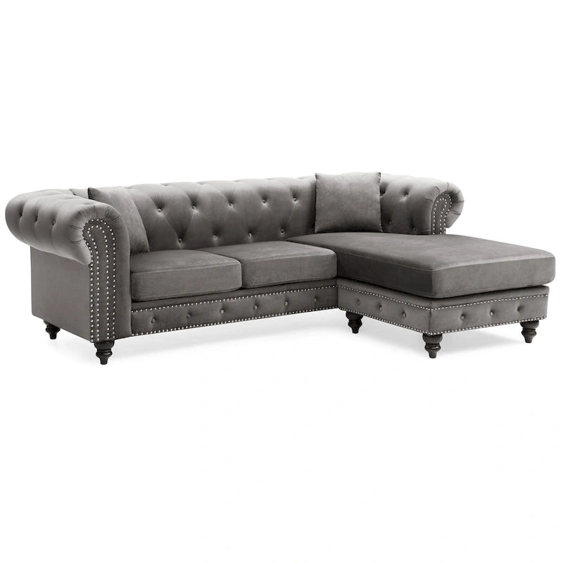 Samtsofa mit Récamiere