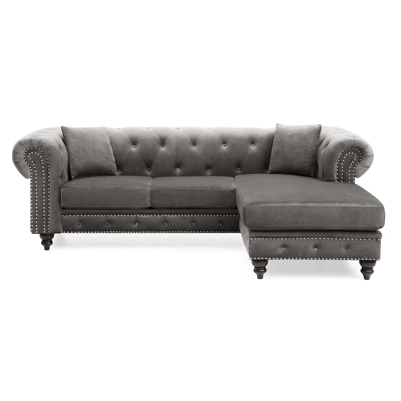 Samtsofa mit Récamiere