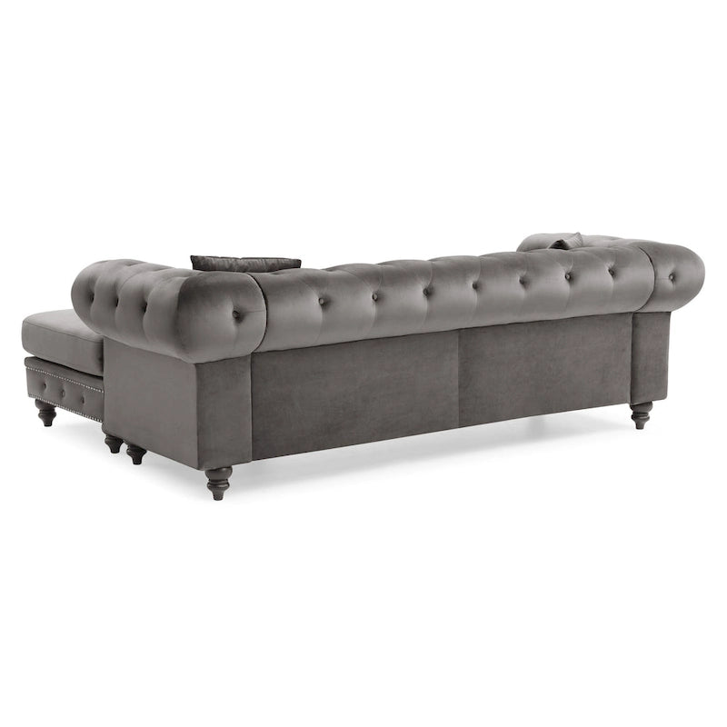 Samtsofa mit Récamiere