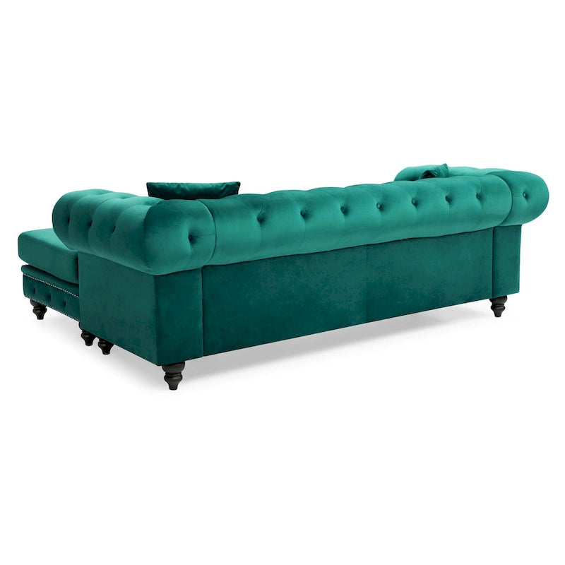 Samtsofa mit Récamiere