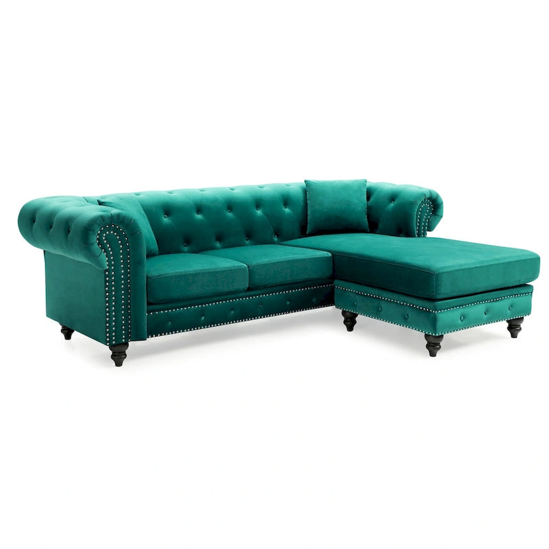 Samtsofa mit Récamiere