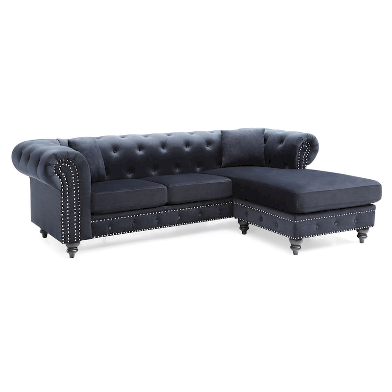 Samtsofa mit Récamiere