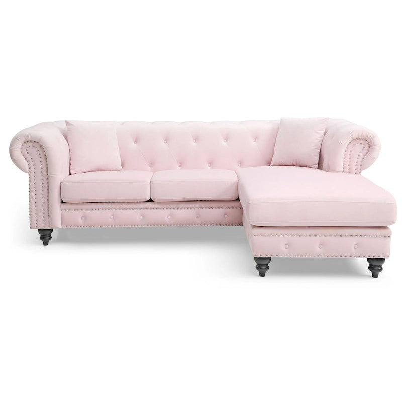 Samtsofa mit Récamiere