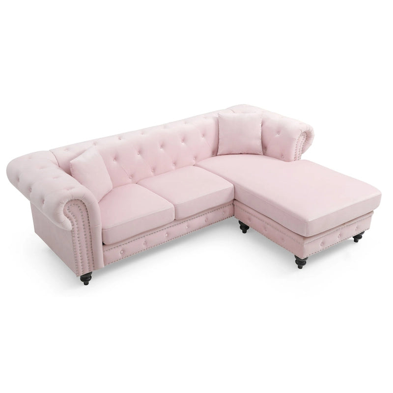 Samtsofa mit Récamiere