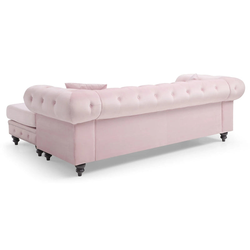 Samtsofa mit Récamiere