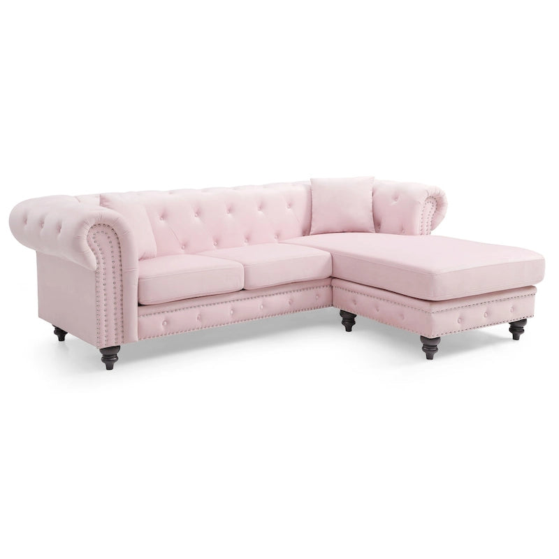 Samtsofa mit Récamiere