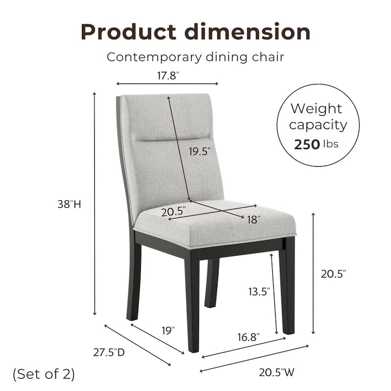 Contemporary Upholstered Side Chairs (Set of 2)