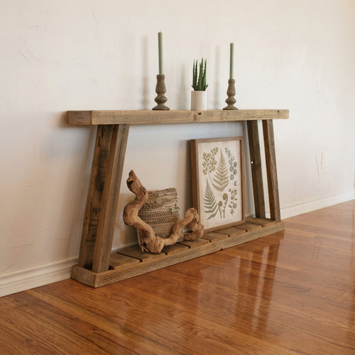 Mesa consola natural de 60 con estructura en A