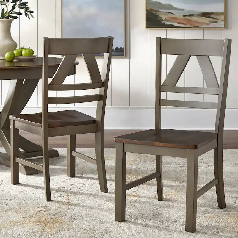 Country Style Dining Chairs (Set of 2)