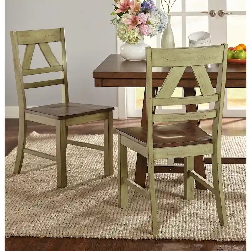 Country Style Dining Chairs (Set of 2)