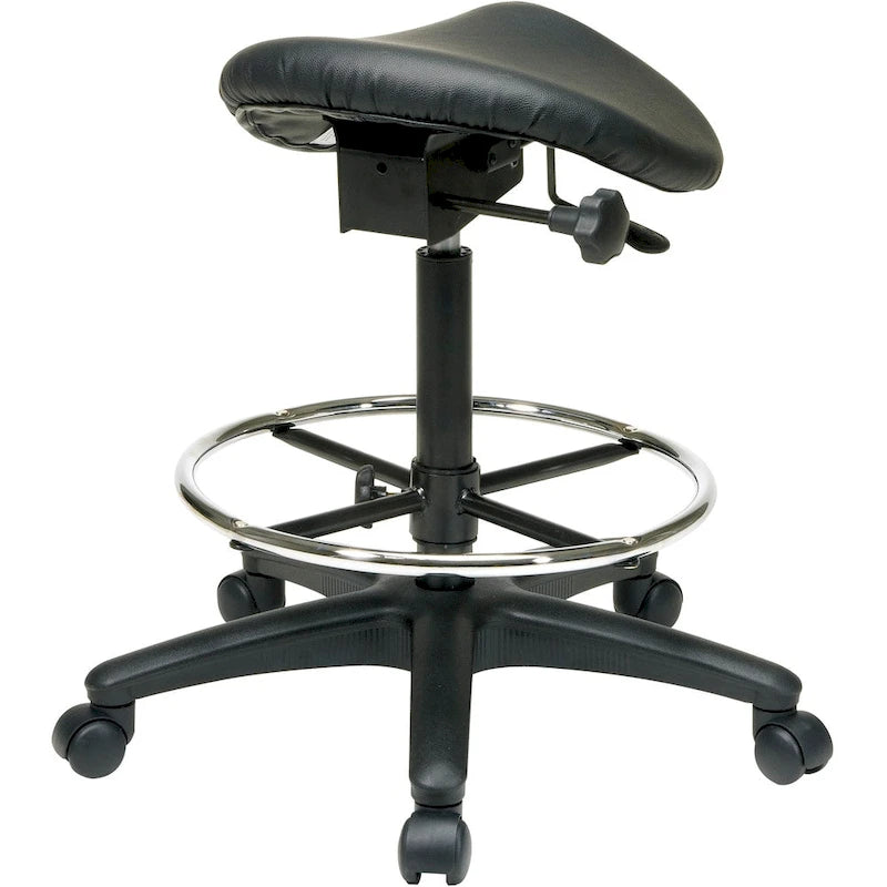 Sgabello da disegno con seduta a sella senza schienale