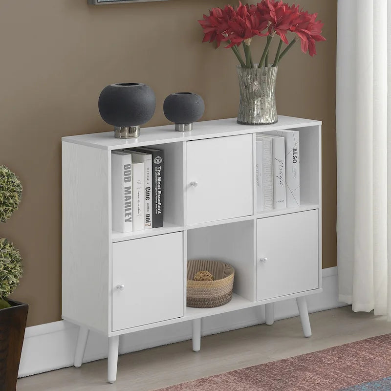 Organizer Sideboard Console Table with 3 Cubbies and 3 Cabinets