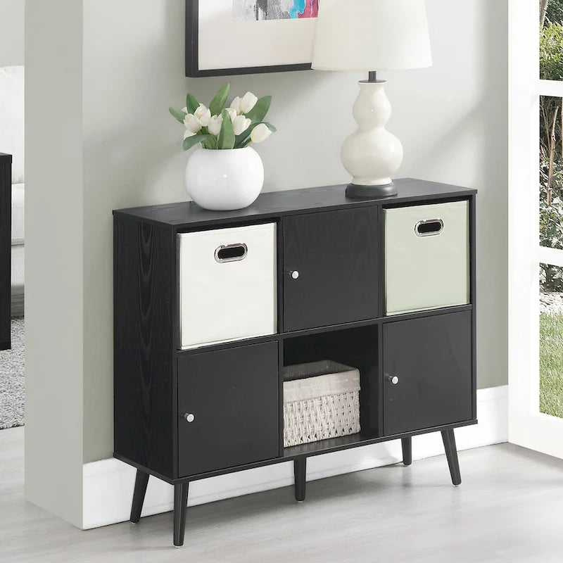Organizer Sideboard Console Table with 3 Cubbies and 3 Cabinets