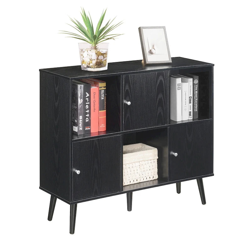 Organizer Sideboard Console Table with 3 Cubbies and 3 Cabinets