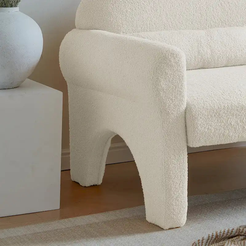 Sofá biplaza moderno de bouclé para sala